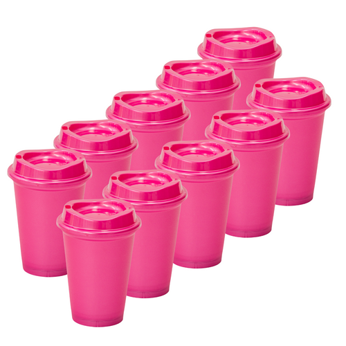 Kit de 10 Vasos STAR 12 OZ con tapa cafetera