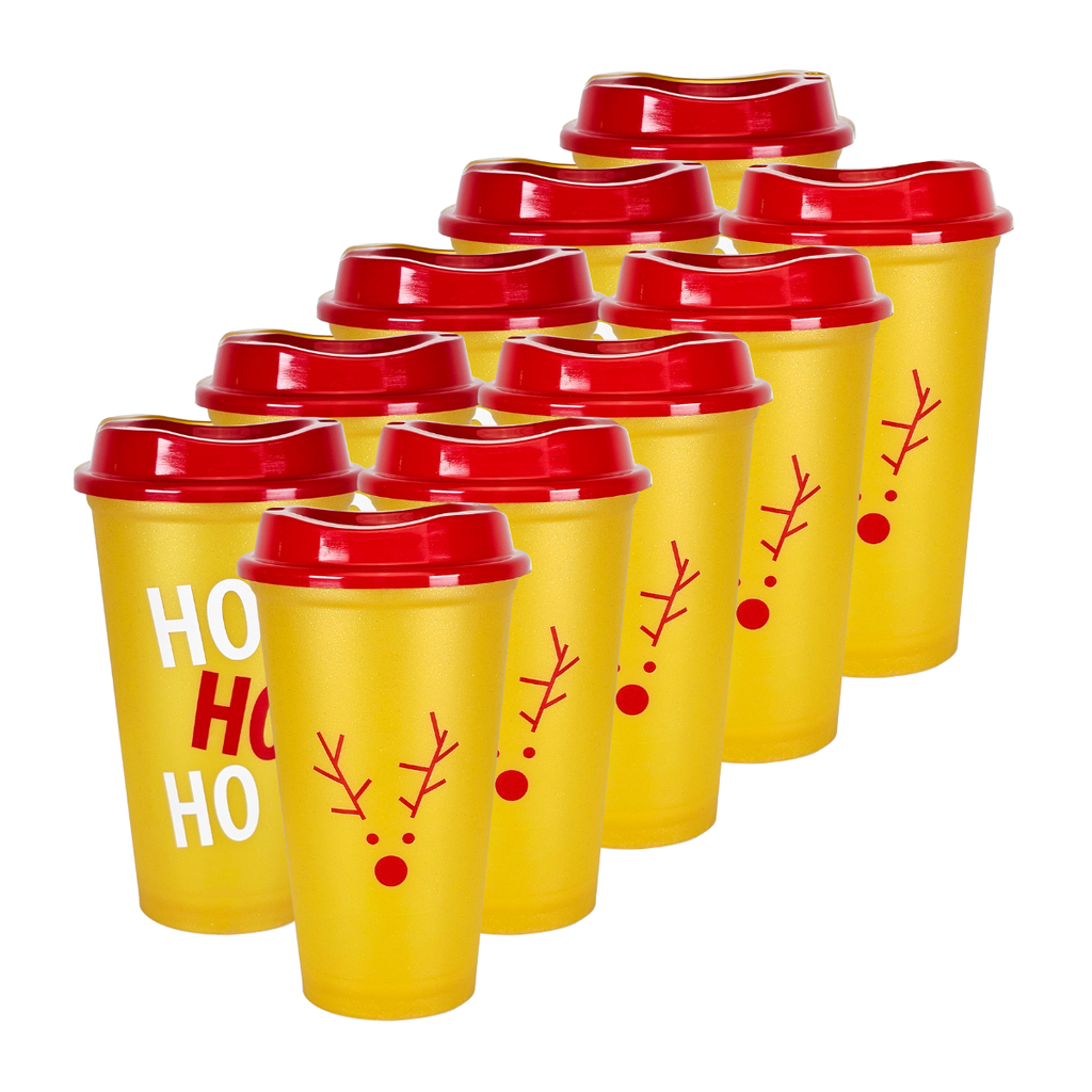 ¡Compra Rápida!  Kit de 10 Vasos STAR 16 OZ Impresos Navideños