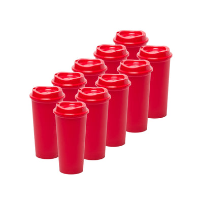 Kit de 10 Vasos STAR 20 OZ con tapa cafetera · Rojo