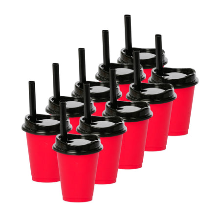 Kit de 10 Vasos MOON 16 OZ tapa y popote ancho