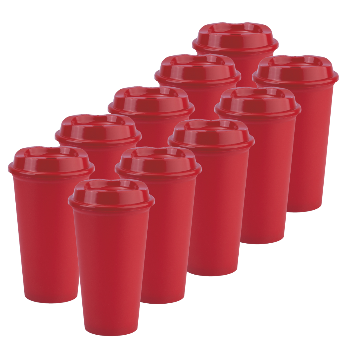 Kit de 10 Vasos STAR 16 OZ con tapa cafetera