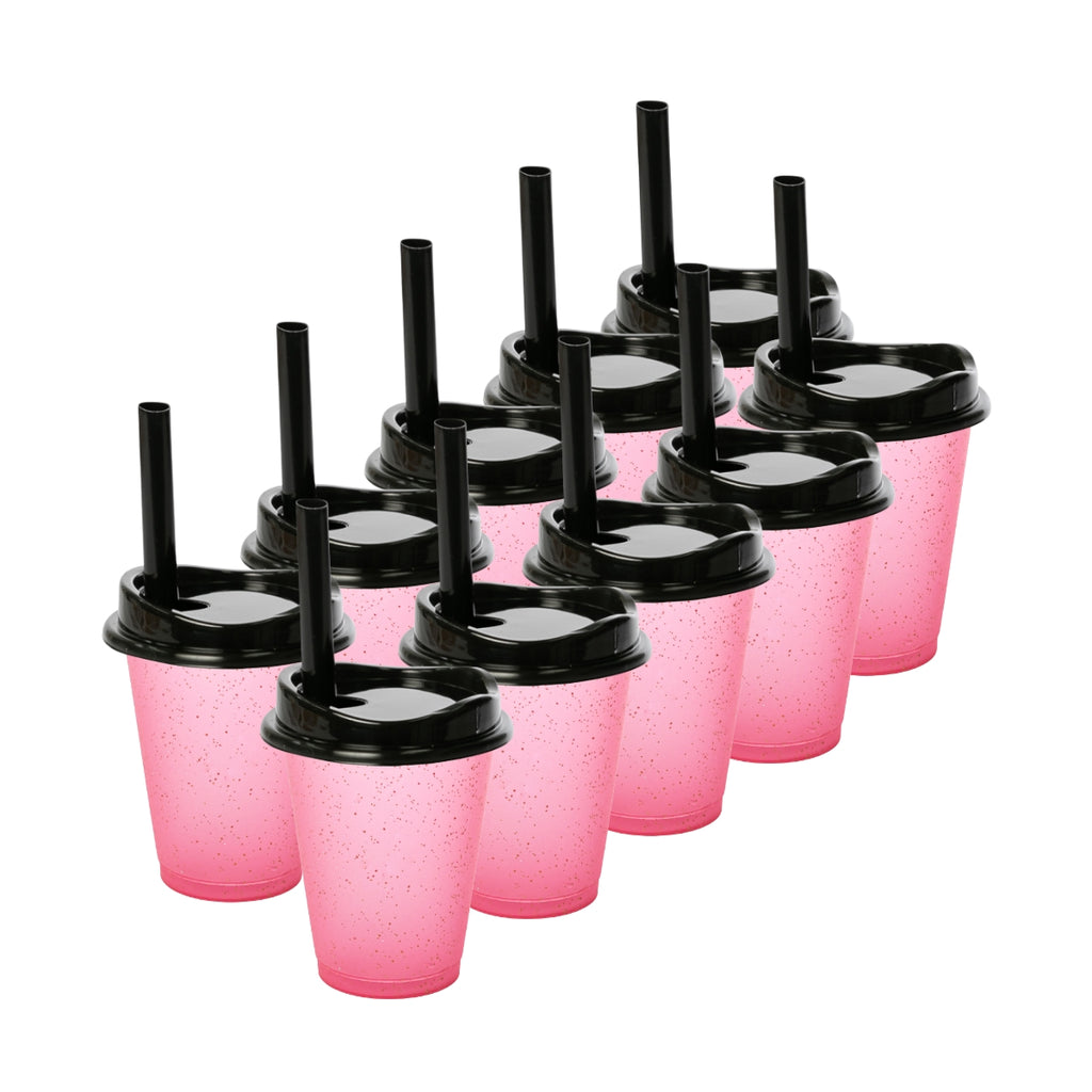 Kit de 10 Vasos MOON 16 OZ tapa y popote ancho
