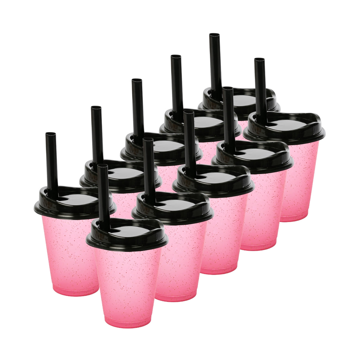 Kit de 10 Vasos MOON 16 OZ tapa y popote ancho