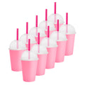 Kit de 10 Vasos SATURN 12 OZ tapa domo y popote
