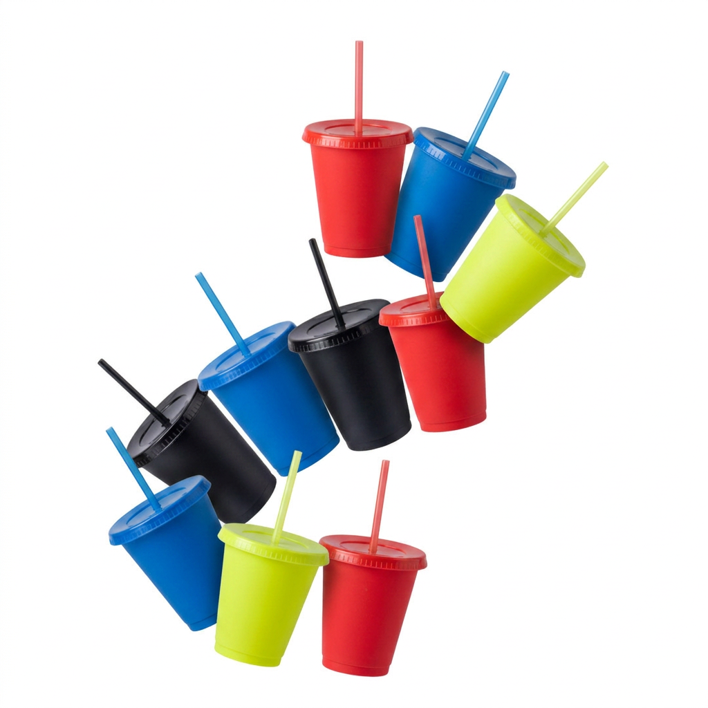 Kit Vasos Fiesta Superhéroes SUN 16oz 10 Piezas con Tapa y Popote