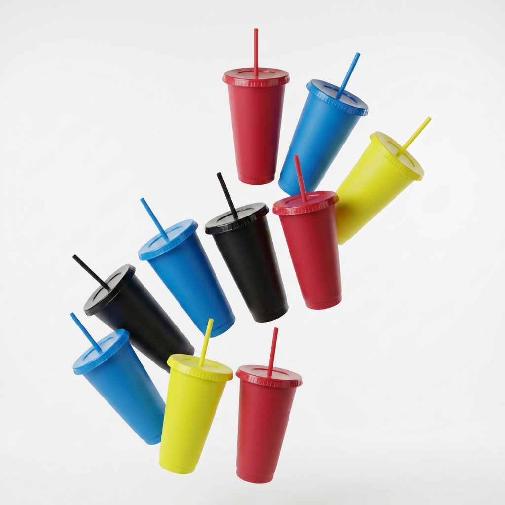 Kit Vasos Fiesta Superhéroes SUN 24oz 10 Piezas con Tapa y Popote