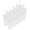 Kit de 10 Vasos SUN 24 OZ tapa plana y popote