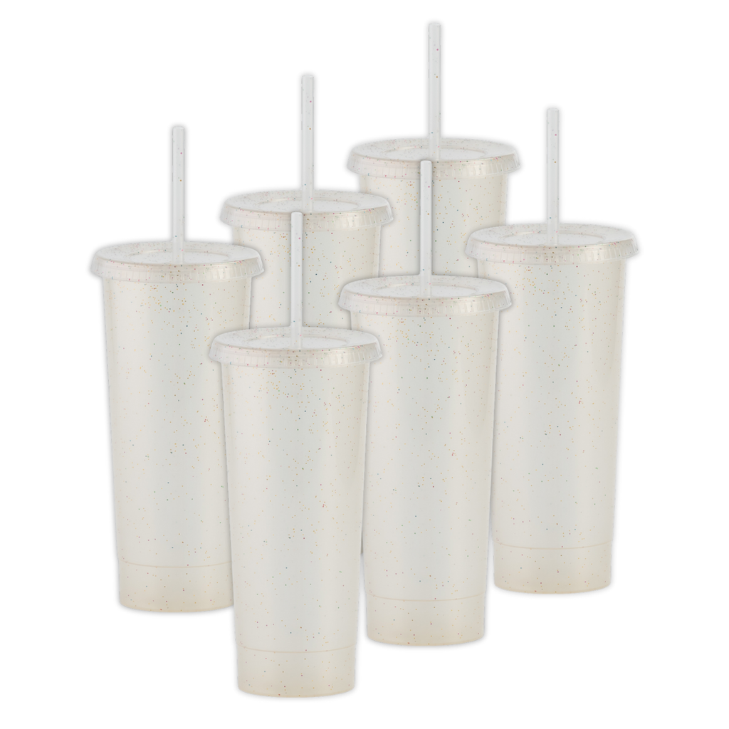 Kit de 6 Vasos STELLAR 34 OZ tapa plana y popote