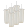 Kit de 6 Vasos STELLAR 34 OZ tapa plana y popote