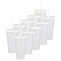 Kit de 10 Vasos SUN 24 OZ tapa plana y popote