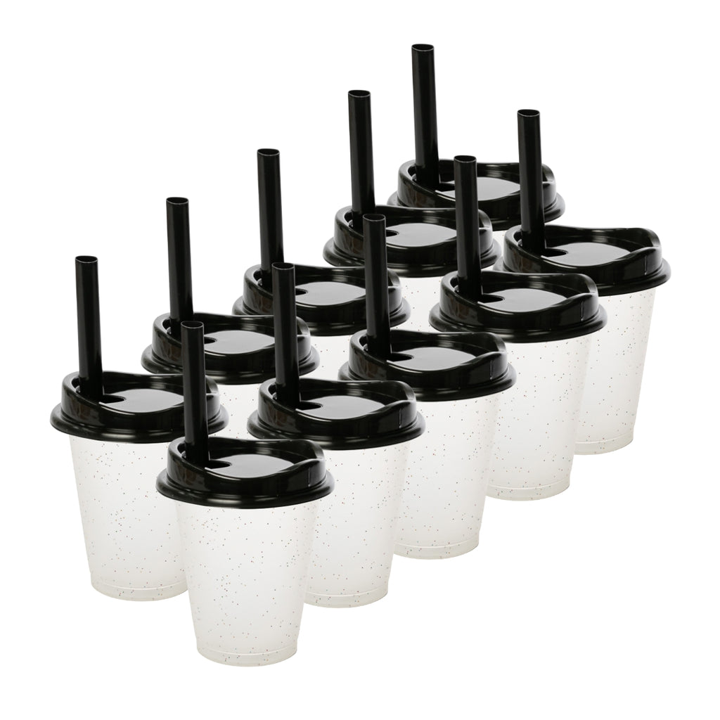 Kit de 10 Vasos MOON 16 OZ tapa y popote ancho