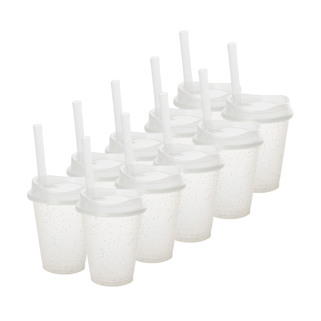 Kit de 10 Vasos MOON 16 OZ tapa y popote ancho