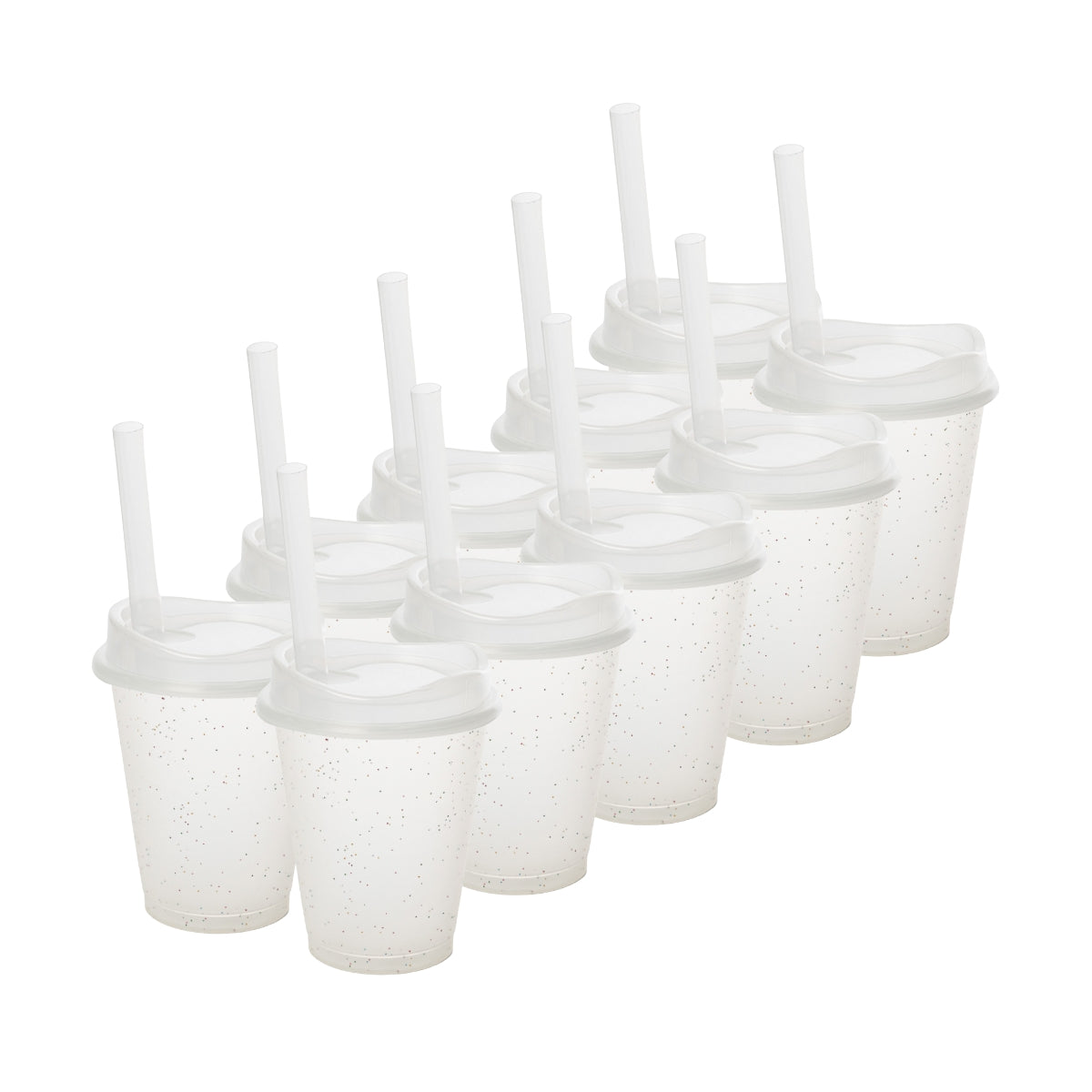 Kit de 10 Vasos MOON 16 OZ tapa y popote ancho