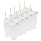 Kit de 10 Vasos MOON 24 OZ tapa y popote ancho