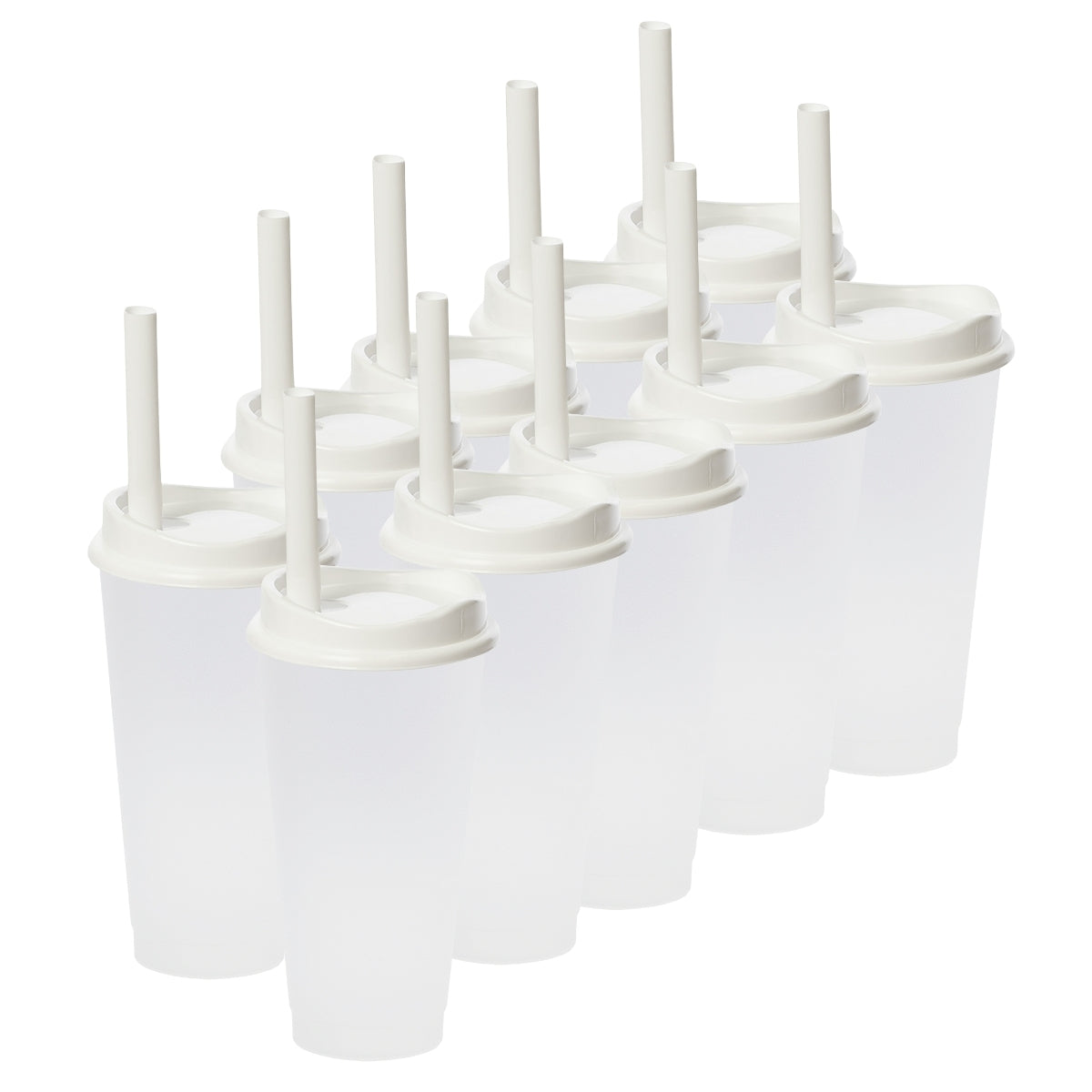 Kit de 10 Vasos MOON 24 OZ tapa y popote ancho