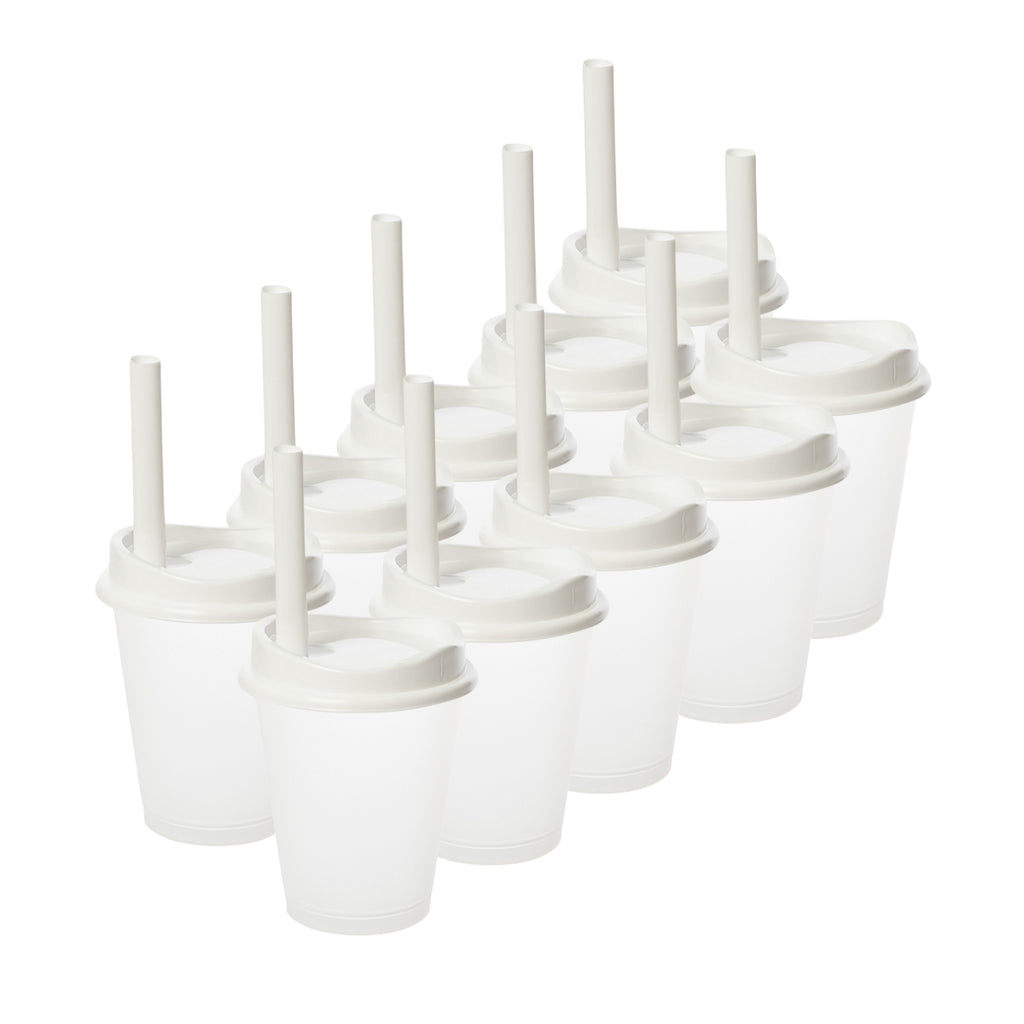 Kit de 10 Vasos MOON 16 OZ tapa y popote ancho