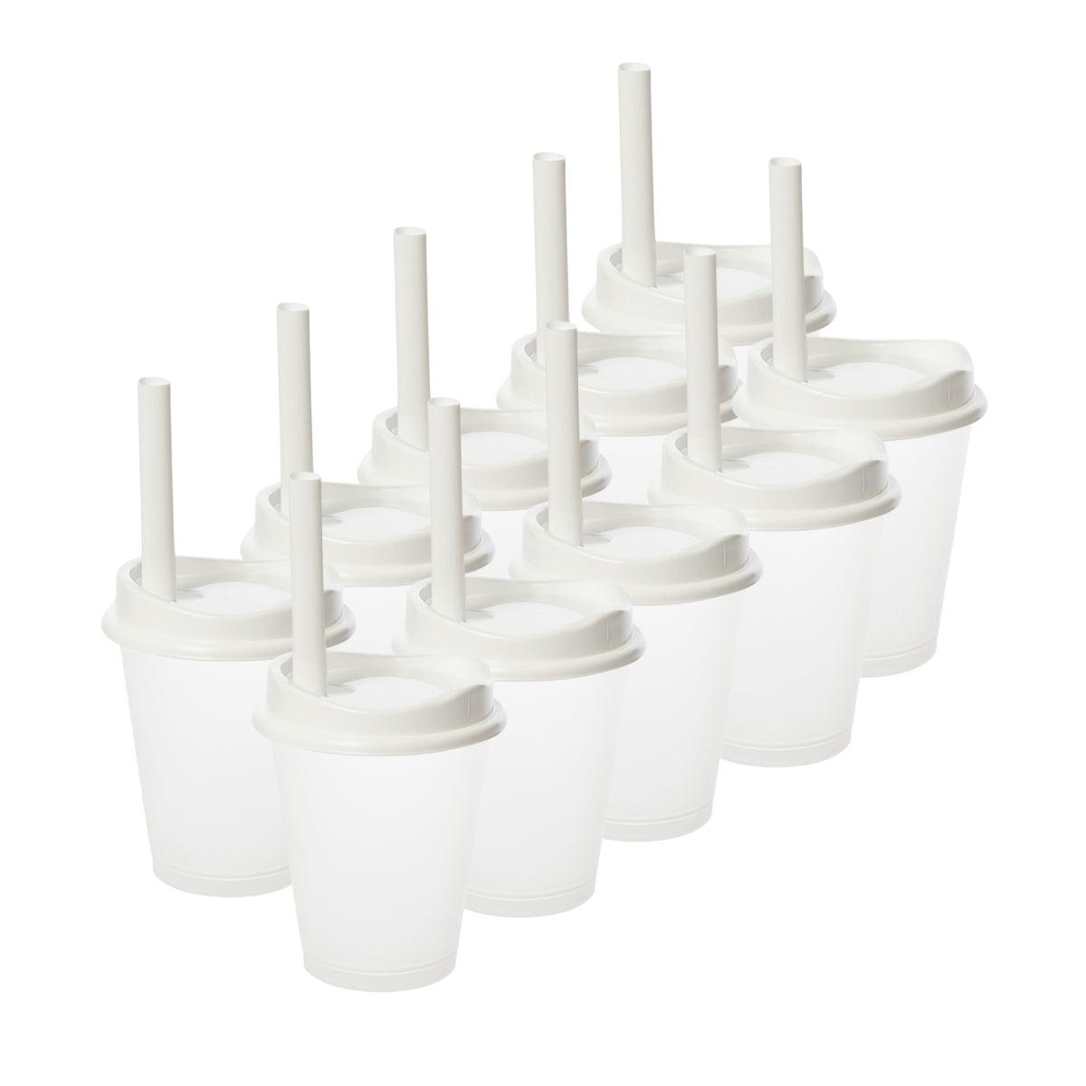 Kit de 10 Vasos MOON 16 OZ tapa y popote ancho