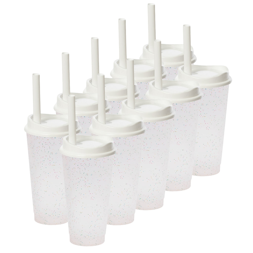 Kit de 10 Vasos MOON 24 OZ tapa y popote ancho
