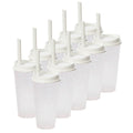 Kit de 10 Vasos MOON 24 OZ tapa y popote ancho