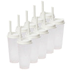 Kit de 10 Vasos MOON 24 OZ tapa y popote ancho