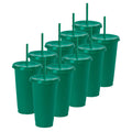 Kit de 10 Vasos SUN 24 OZ tapa plana y popote