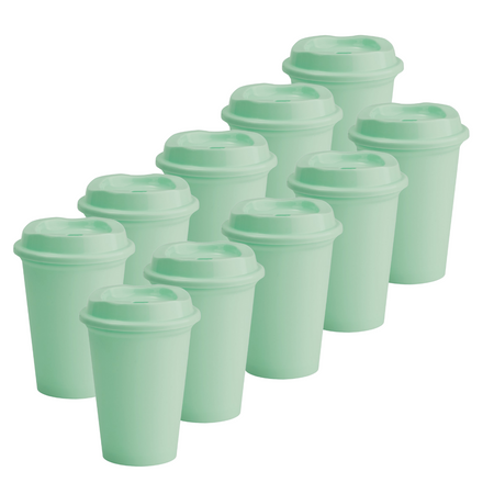 Kit de 10 Vasos STAR 12 OZ con tapa cafetera