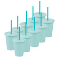 Kit de 10 Vasos SUN SLIM 12 OZ tapa plana y popote