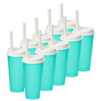 Kit de 10 Vasos MOON 24 OZ tapa y popote ancho